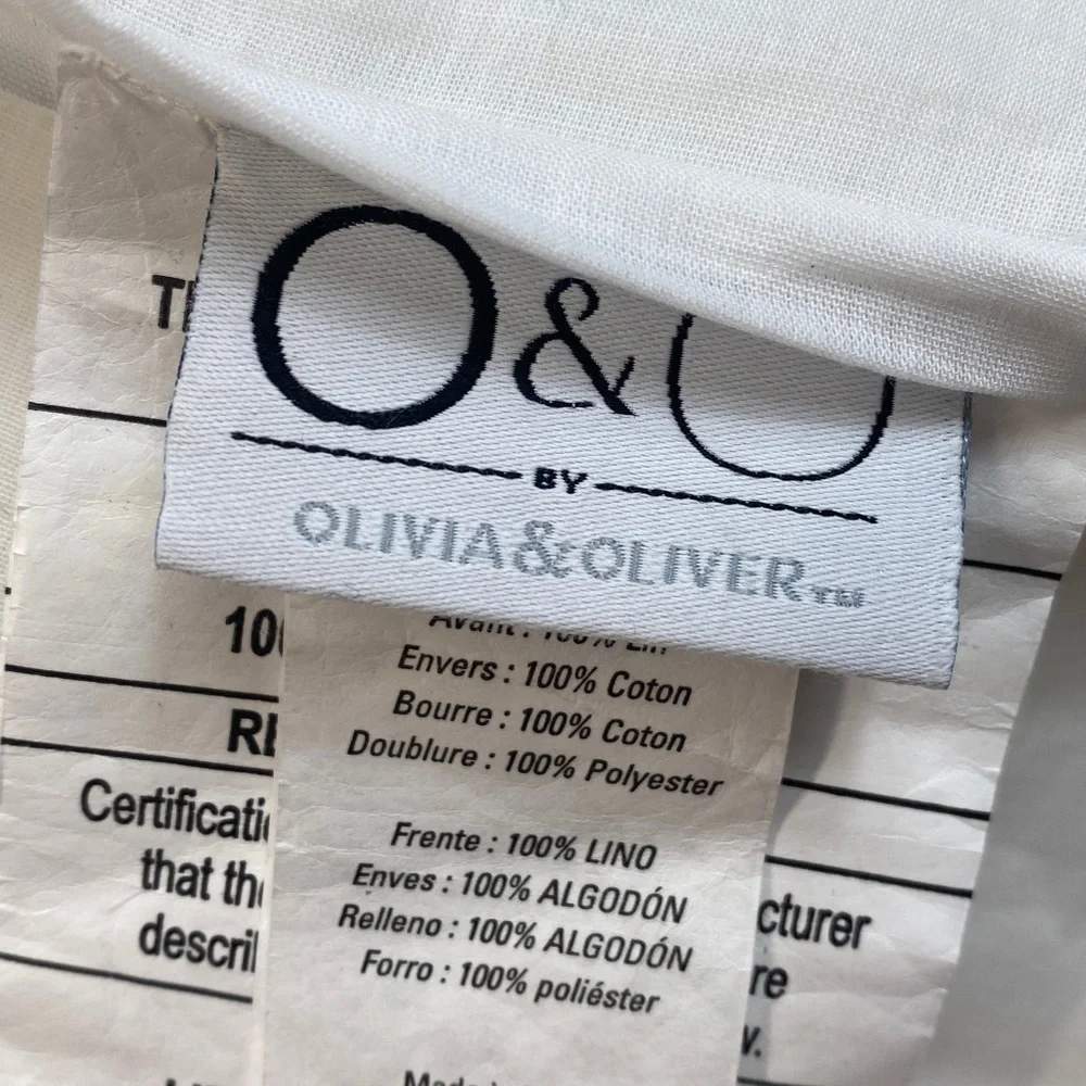Olivia & Oliver cotton shams European square neutral quilted farmhouse cottage